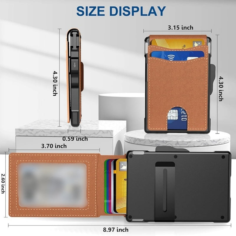 ✨Neu eingetroffen ✨💖ValentinstagHeißer Verkauf 50 % Rabatt✨Schlanke Herren-Lederbrieftasche mit Pop-up-Funktion und RFID-Blockierung