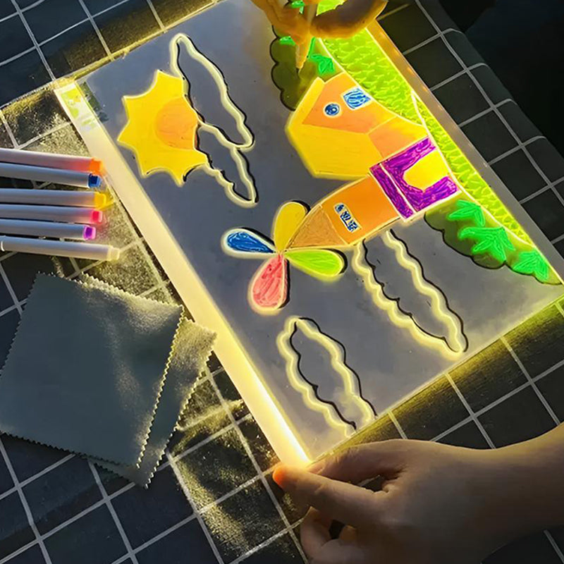 🎁Begrüßen Sie Weihnachten mit 50 % Rabatt💥🎉Löschbare, beleuchtete Acryl-Zeichentafel mit Ständer