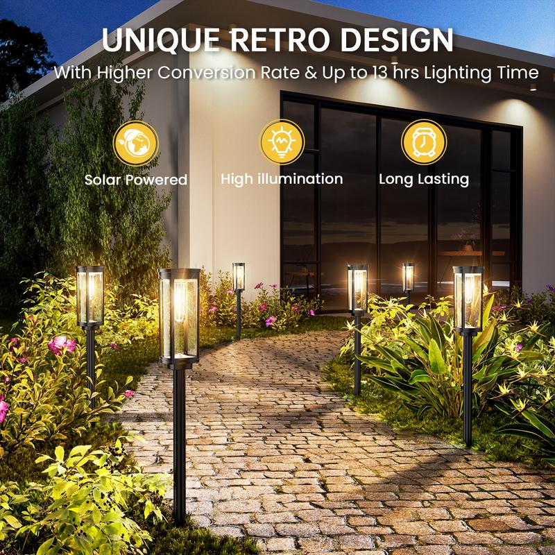 💎 56% RABATT! 💎 Solar-Gartenleuchte mit Filament-Optik – Wasserdicht (IP65), bis zu 14 Std. Licht & Retro-Design für Wege, Rasen & Hof 🌞💡