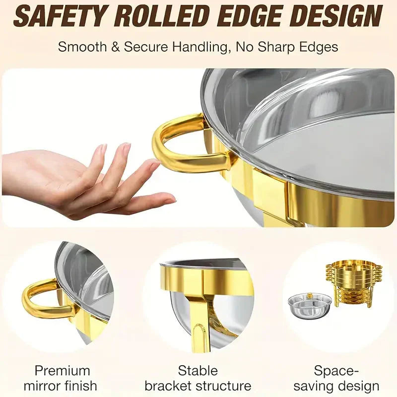 🔥 JETZT 60 % RABATT! 🎄 Buffet-Set mit Warmhaltefunktion aus Edelstahl – gleichmäßige Hitzeverteilung und langlebig, perfekt für Feste und Partys ✨