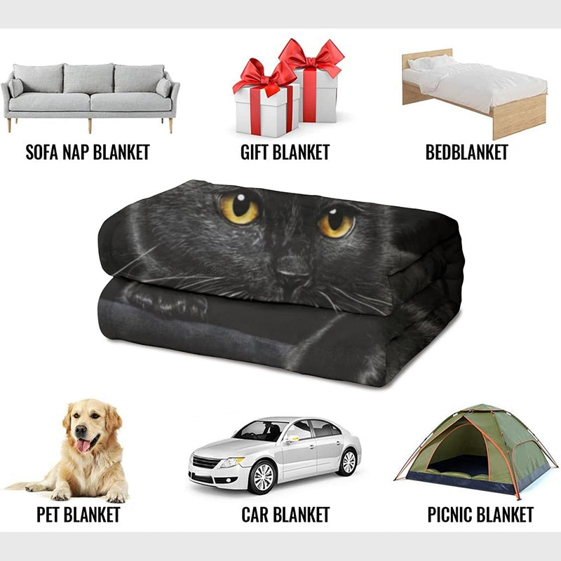 ⏳LETZTER TAG DES AUSVERKAUFS 50 % RABATT!⏰🐱Schwarze Katze – Gemütliche Decke für jede Jahreszeit