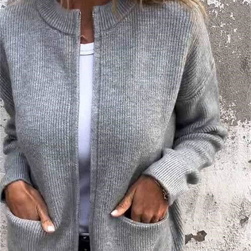 Gemütliche Strickjacke mit Reißverschluss für Damen🔥Kauf 2 Artikel versandkostenfrei🔥
