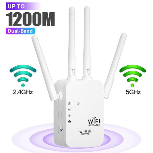 🔥 2025 WLAN-Verstärker – 1200 Mbit/s, Dualband (5 GHz / 2,4 GHz) 📶 Maximale Signalverstärkung – stabile Verbindung im ganzen Haus!