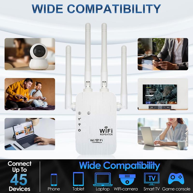🔥 2025 WLAN-Verstärker – 1200 Mbit/s, Dualband (5 GHz / 2,4 GHz) 📶 Maximale Signalverstärkung – stabile Verbindung im ganzen Haus!