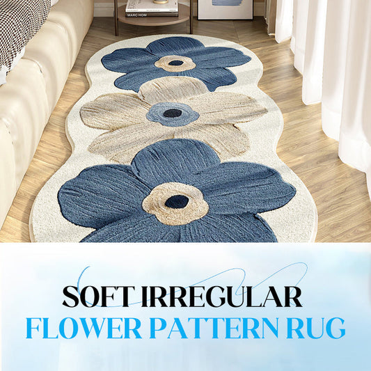 📢 Weicher Teppich mit unregelmäßigem Blumenmuster