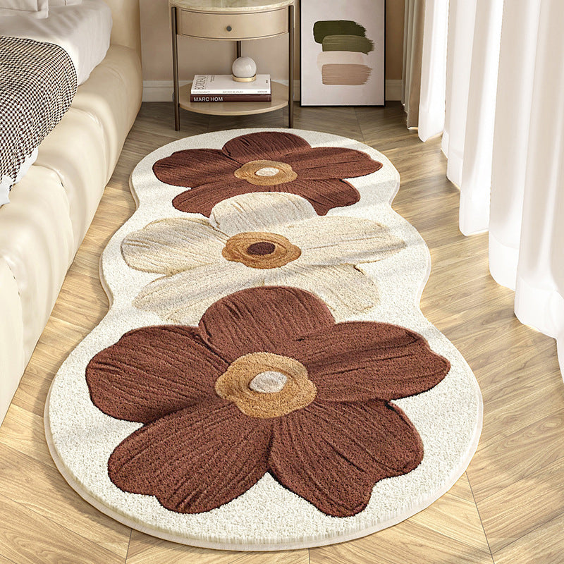 📢 Weicher Teppich mit unregelmäßigem Blumenmuster