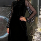 Damen Paillettenkleid mit Schleife am Kragen