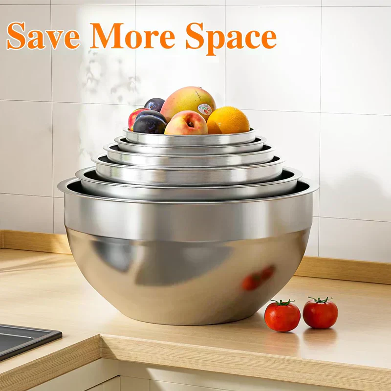 🛍️ 60% RABATT! 🥣 6-teiliges Edelstahl-Schüssel-Set mit Deckel – Spritzschutz, vielseitig & stapelbar – Ideal für Salat, Backen & Aufbewahrung ✨