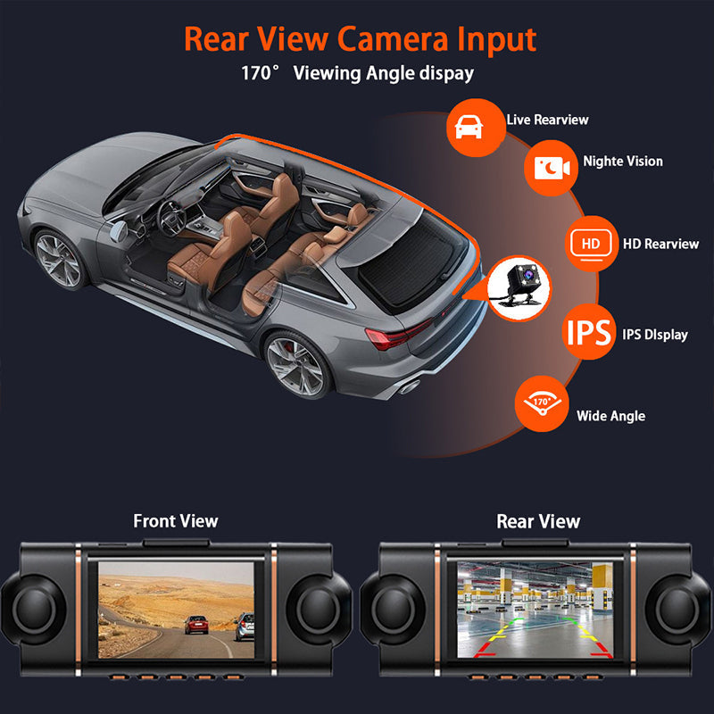 🏆60% RABATT 🚗 📹4-Channel HD Dashcam with Front Interior Rear Recording