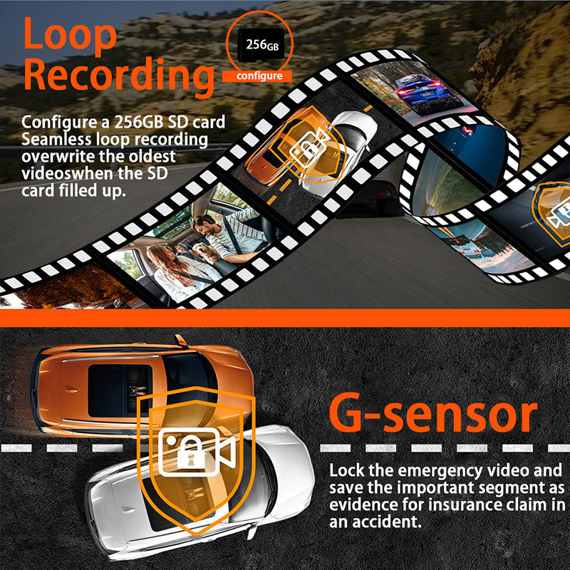 🏆60% RABATT 🚗 📹4-Channel HD Dashcam with Front Interior Rear Recording