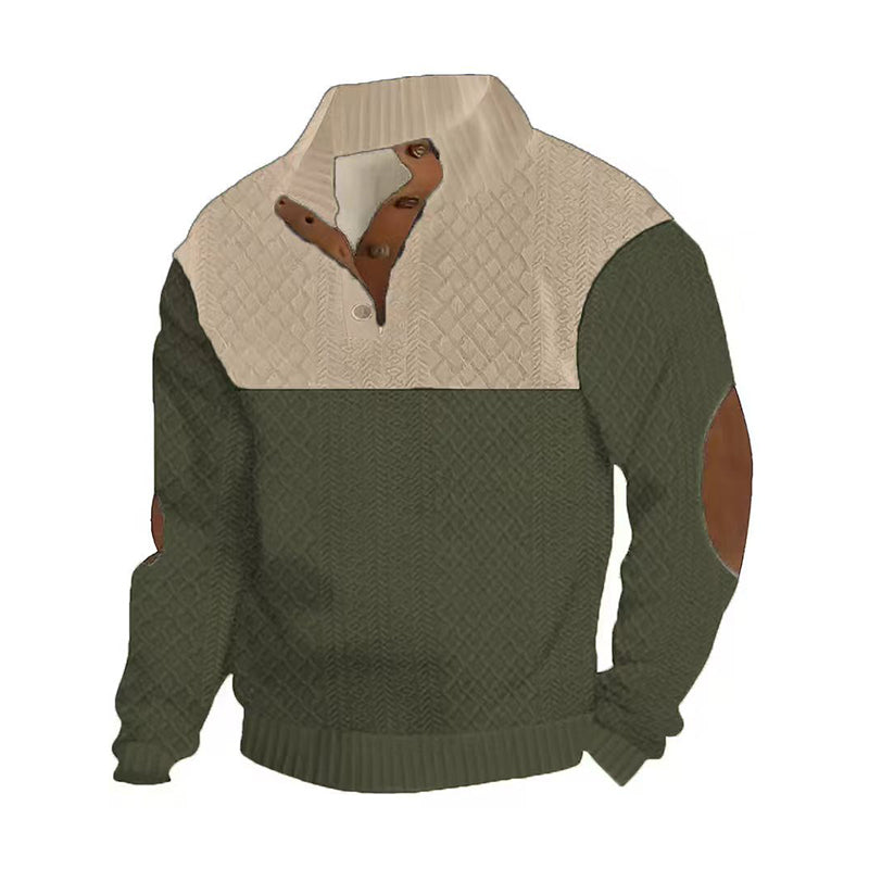 🔥Heiße Sonderangebote – Herren-Pullover mit Farbblock-Kragen und Knöpfen🔥Kaufen Sie 2 und erhalten Sie kostenlosen Versand
