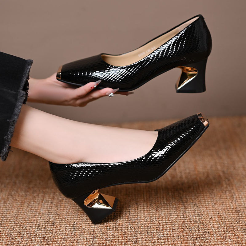 👠 54% RABATT! 🐍 Damenpumps mit Schlangenmuster & Blockabsatz – Stilvoll, Bequem & Perfekt für Besondere Anlässe ✨