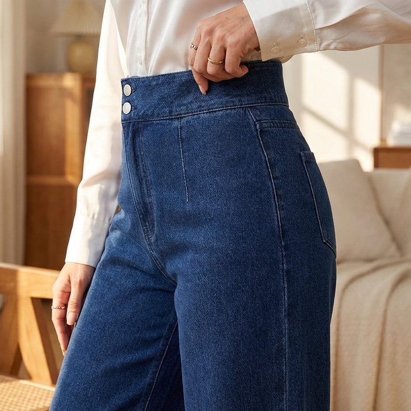 📢📢50 % Rabatt!! ⏰Damenjeans mit hoher Taille und weitem Bein