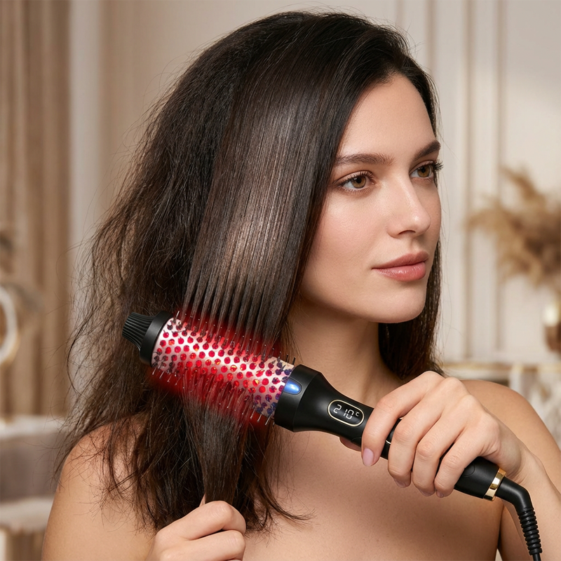 📢📢50 % Rabatt!!+2 Artikel = kostenloser Versand ⏰💇‍♀️ 32 mm Ionen-Heizbürste für Locken & Volumen – Glätt- und Stylingbürste für Pony & Ansatz 🎀✨