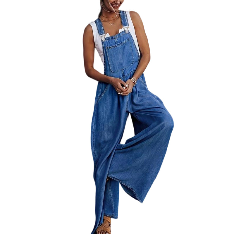 👖 LIMITED-TIME 50% RABATT! ✨ Ärmellose Jeans-Latzhose – Weit, Leicht, Vielseitig ✨