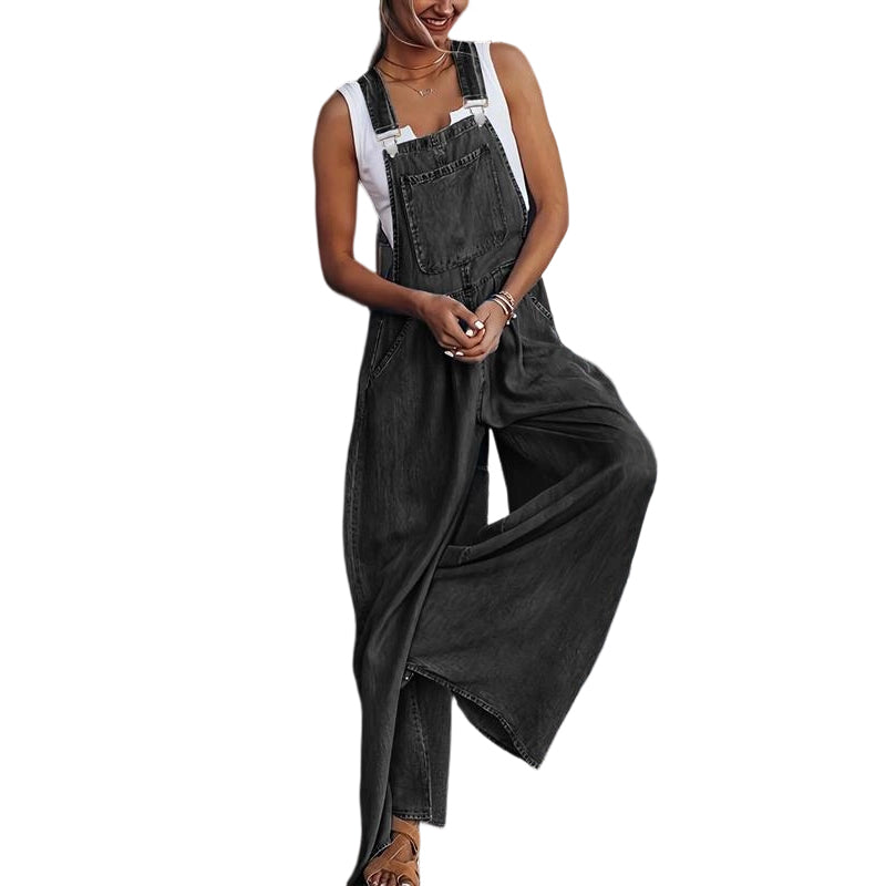 👖 LIMITED-TIME 50% RABATT! ✨ Ärmellose Jeans-Latzhose – Weit, Leicht, Vielseitig ✨