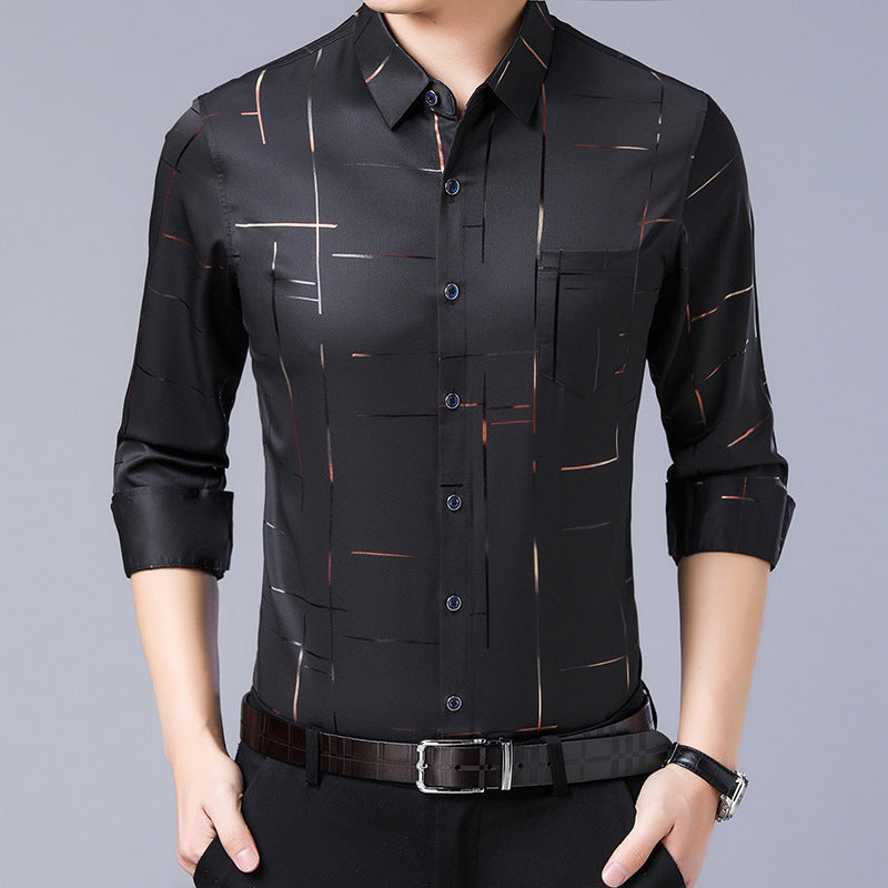 👔 53% RABATT! ✨ Herren Langarm-Hemd – Gestreift, Bügelfrei, Elastisch & Vielseitig für Business & Freizeit 🧶