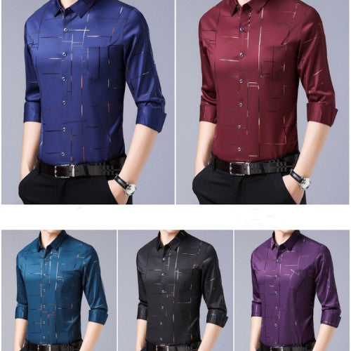 👔 53% RABATT! ✨ Herren Langarm-Hemd – Gestreift, Bügelfrei, Elastisch & Vielseitig für Business & Freizeit 🧶