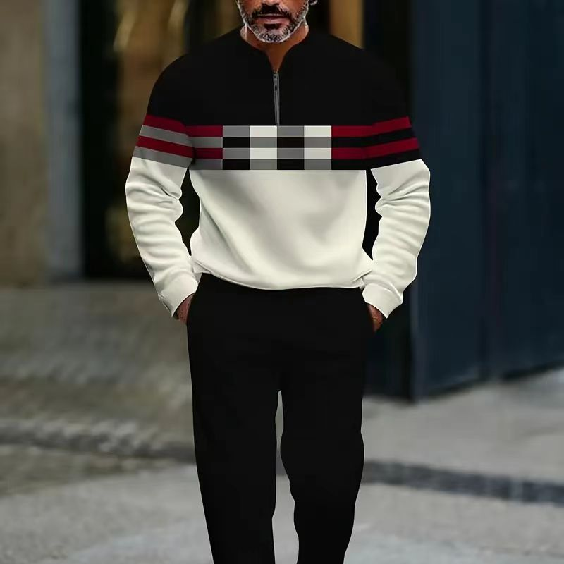 🌿👬Herren-Set mit Grafikprint, Pullover und Hose🔥Kauf 2 Artikel versandkostenfrei🔥