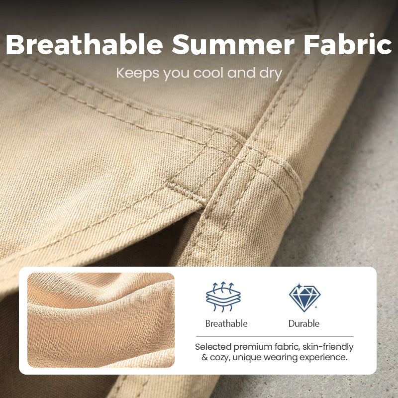 🩳 50% RABATT! ⏰ Leichte Cargoshorts – Atmungsaktives Material & knielang – Sichere Taschen für Handy und Schlüssel – bequem den ganzen Tag, ideal für Sommer und Reisen ☀️✅