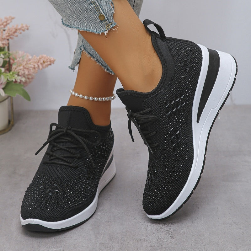 👟 53% RABATT! ✨ Atmungsaktive Sneaker aus Mesh mit Strassverzierung – Funkelndes Design, Leichte Belüftung & Rutschfeste Sohle 💎