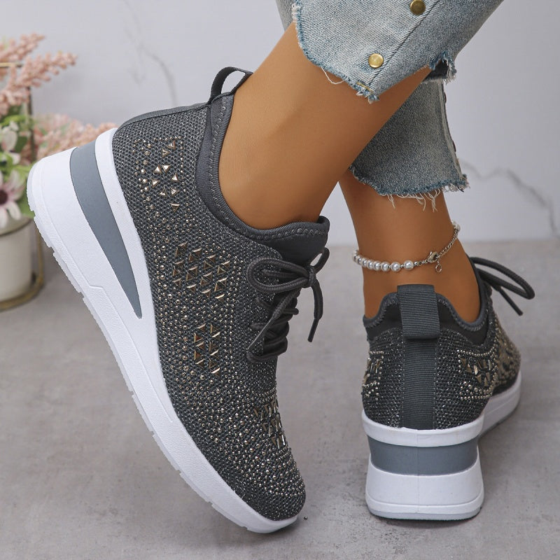 👟 53% RABATT! ✨ Atmungsaktive Sneaker aus Mesh mit Strassverzierung – Funkelndes Design, Leichte Belüftung & Rutschfeste Sohle 💎