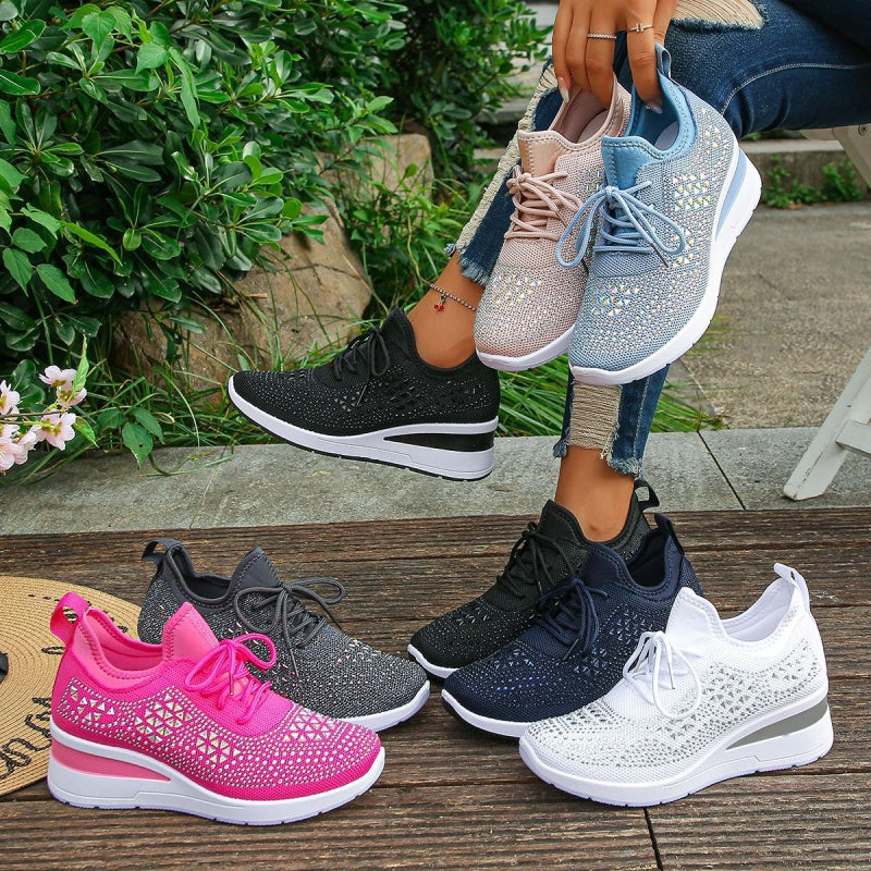 👟 53% RABATT! ✨ Atmungsaktive Sneaker aus Mesh mit Strassverzierung – Funkelndes Design, Leichte Belüftung & Rutschfeste Sohle 💎
