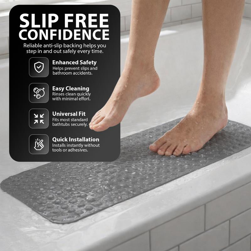 🛁 50% RABATT! 🚿 Rutschfeste Badematte 100×40 cm – Starke Saugnäpfe, weich & vielseitig – Erhältlich in 7 Farben – Sicherer Halt in Dusche & Bad 🌈