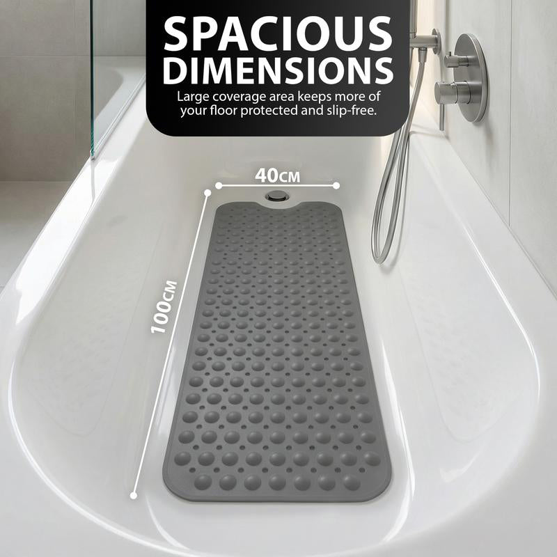 🛁 50% RABATT! 🚿 Rutschfeste Badematte 100×40 cm – Starke Saugnäpfe, weich & vielseitig – Erhältlich in 7 Farben – Sicherer Halt in Dusche & Bad 🌈