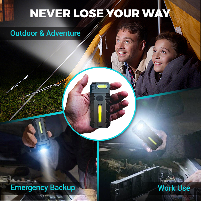 🔦 50% RABATT! 🧲 Mini LED Taschenlampe – Starke Leuchtkraft – Magnetischer Sockel, Seitenscheinwerfer & Ideal für Outdoor/Notfälle ⚡