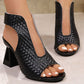 💎 50% RABATT! 💎 Elegante Peep-Toe-Sandalen mit Absatz für Damen – Gewebte Struktur, Stabiler Blockabsatz & Atmungsaktives Design 👠🌿