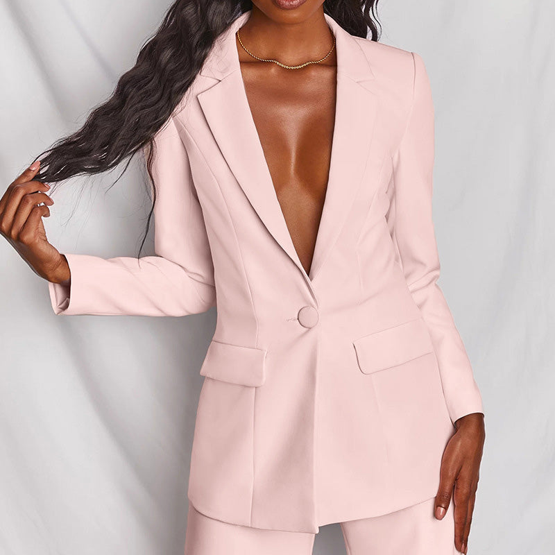 👔 58% RABATT! 👖 Elegantes Blazer- & Weitbein-Hosen-Set für Damen – Modischer Zweiteiler, Vielseitig & Perfekt für Büro/Freizeit ✨