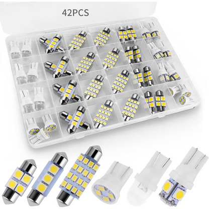 🚗 💡 42-teiliges Superhelles LED Auto-Innenraumbeleuchtungs-Set – Plug & Play, 6000K Kaltweiß & Universelle Passform ✨