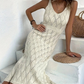 📢📢51% RABATT! ⏰2026 Neu eingetroffen Elegantes Kleid mit V-Ausschnitt & Pointelle-Strickmuster ✨