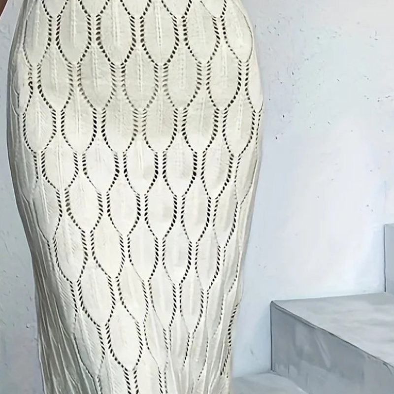 📢📢51% RABATT! ⏰2026 Neu eingetroffen Elegantes Kleid mit V-Ausschnitt & Pointelle-Strickmuster ✨