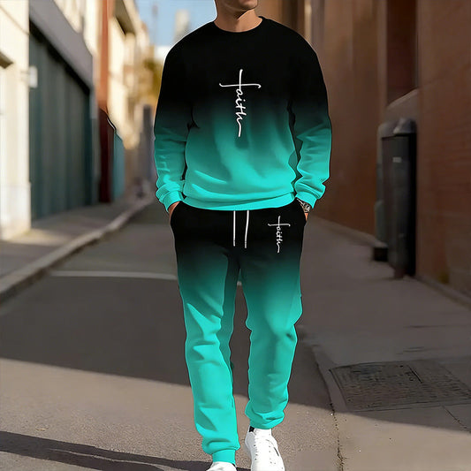 👕 56% RABATT! 🏃 Herren-Trainingsanzug – Farbverlauf-Design, Weich & Atmungsaktiv für Sport & Freizeit 🌬️