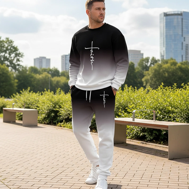 👕 56% RABATT! 🏃 Herren-Trainingsanzug – Farbverlauf-Design, Weich & Atmungsaktiv für Sport & Freizeit 🌬️