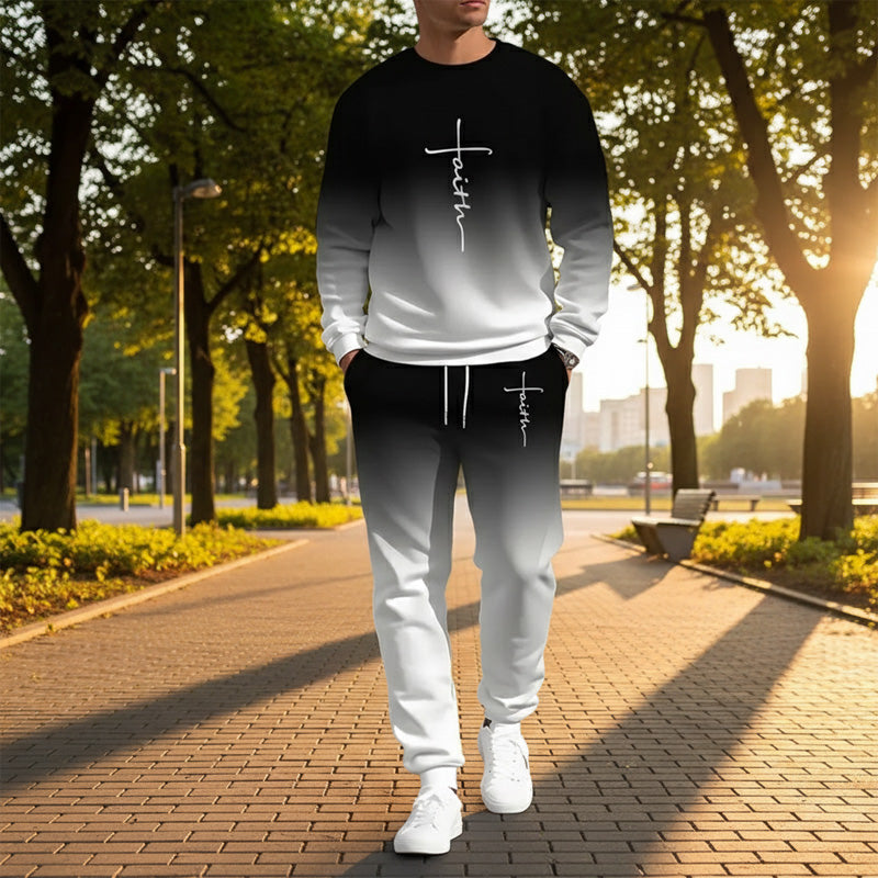 👕 56% RABATT! 🏃 Herren-Trainingsanzug – Farbverlauf-Design, Weich & Atmungsaktiv für Sport & Freizeit 🌬️