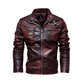 Gefütterte Herren Bikerjacke aus Kunstleder