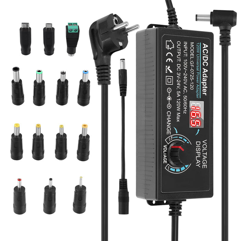 Einstellbares 3V–24V 3A Universal-AC/DC-Netzteil