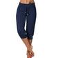 🔥Solange der Vorrat reicht 50 % Rabatt!🎉Damen 3/4 Jogginghose – Strickstoff, Hoher Bund mit Kordelzug, Mit Taschen