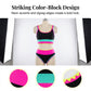 👙🌊 3-teiliges Damen Bikini-Set – Hohe Taille, Color-Block & Zickzack-Design für Strand & Urlaub