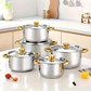 💎 -60% AUF 5-TEILIGES KOCHSET! 💎 Robuster Edelstahl, Glasdeckel & Elegante Gold-Akzente