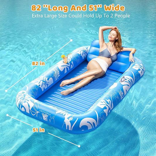 🏊 50% RABATT! 🥳 Aufblasbare Bräu-Liege – Automatische Sprühkühlung & abnehmbares Kissen – Getränkehalter & Sicherheitsgriffe – perfekt für Garten, Pool oder Strand – ideal für zwei Erwachsene 💦