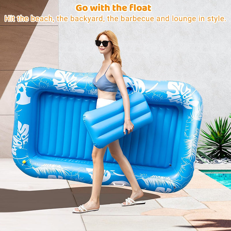 🏊 50% RABATT! 🥳 Aufblasbare Bräu-Liege – Automatische Sprühkühlung & abnehmbares Kissen – Getränkehalter & Sicherheitsgriffe – perfekt für Garten, Pool oder Strand – ideal für zwei Erwachsene 💦