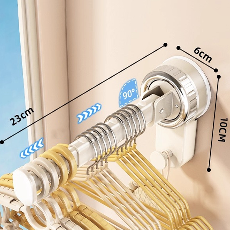 🛠️ Klappbarer teleskopischer Saugnapf-Wäscheständer – Platzsparend, stabil & einfach zu montieren – Ideal für kleine Wohnungen, Bad & Balkon ✨