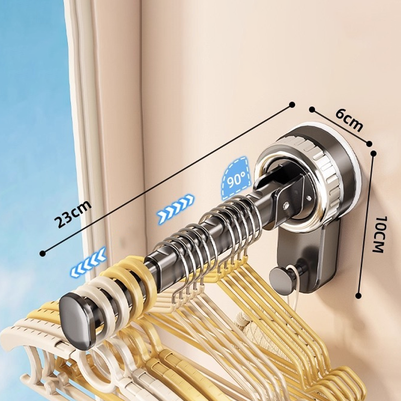 🛠️ Klappbarer teleskopischer Saugnapf-Wäscheständer – Platzsparend, stabil & einfach zu montieren – Ideal für kleine Wohnungen, Bad & Balkon ✨