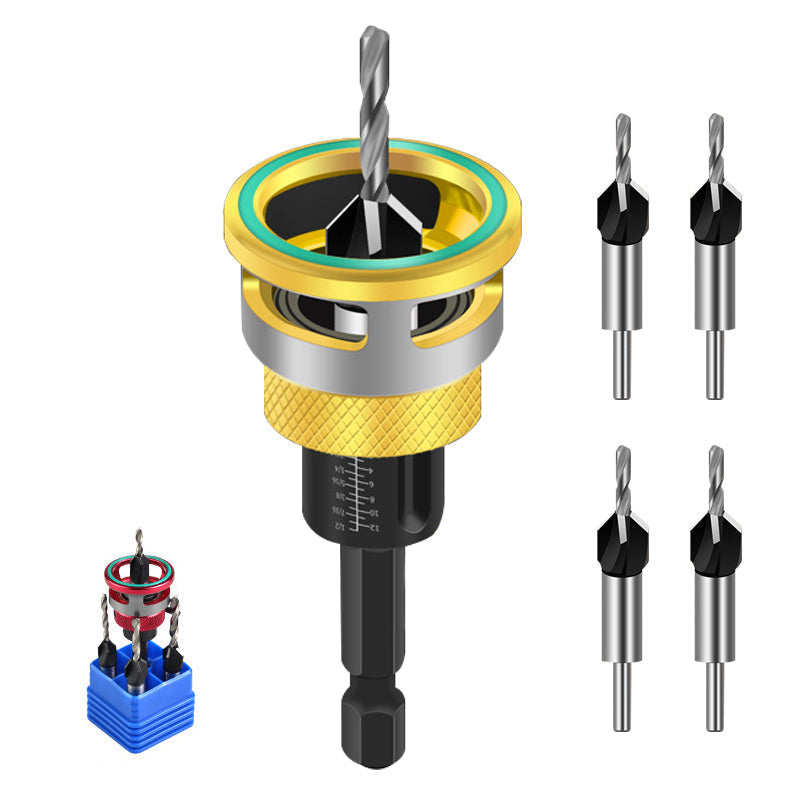 🔧 50% RABATT! 🪚 4-teiliges Holz-Senkbohrer-Set mit Tiefenanschlag – Präzises Bohren, Robuste Qualität & Ideal Für Holzarbeiten 🛠️