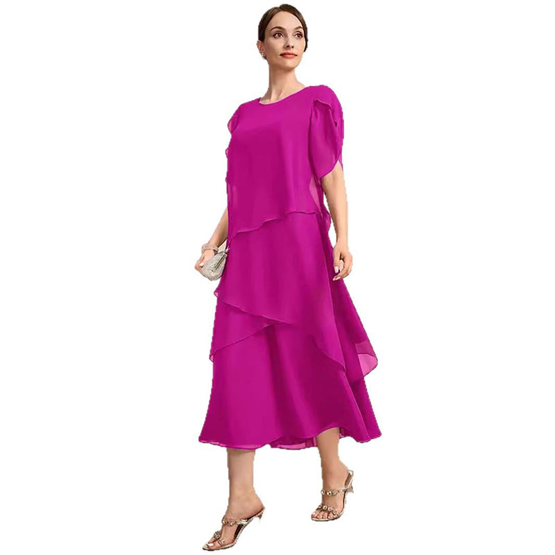 Elegantes Kleid mit Lagenlook und Flatterärmeln