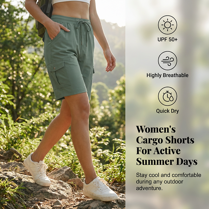 🩳 LIMITIERT 48% RABATT! ✨ Damen Cargo-Shorts – Schnelltrocknend, UPF 50+ & Praktische Taschen 🎒
